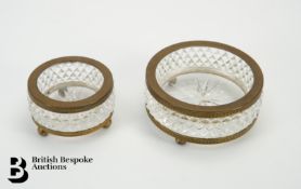 Two French Cut Glass Butter Dishes