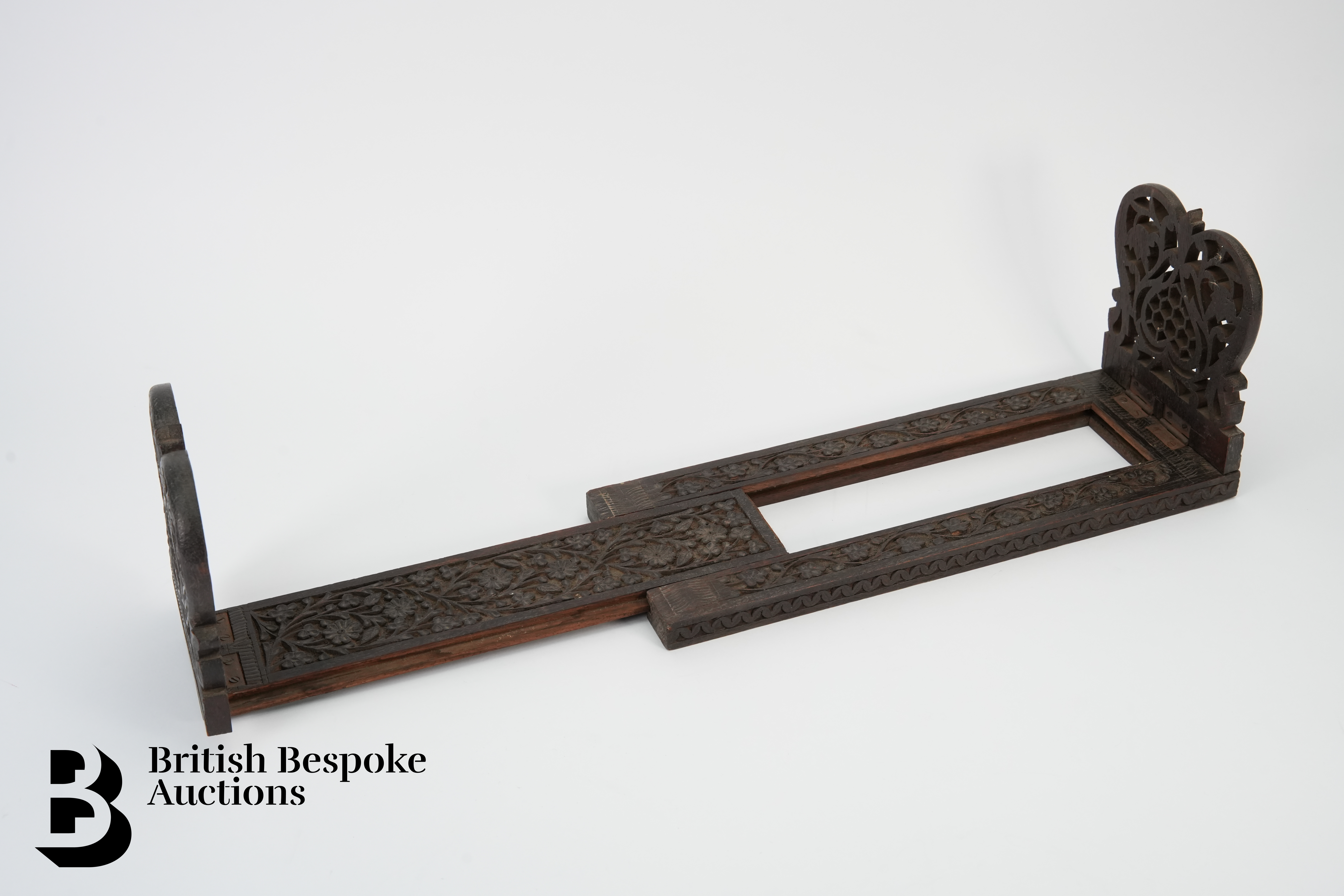 Vintage Carved Oak Book Slide - Image 3 of 3