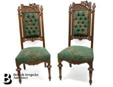 Pair of Victorian Mahogany Hall Chairs