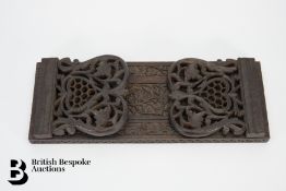 Vintage Carved Oak Book Slide