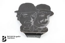 Black Enamelled Radiator Grille Mascot - Laurel & Hardy