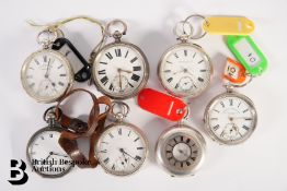 Seven Silver Pocket Watches