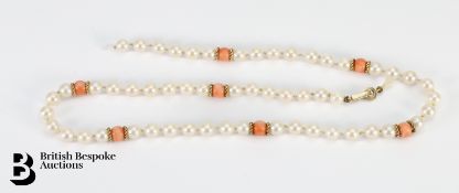 Pearl and Coral Necklace