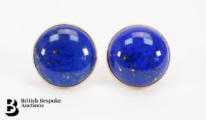 Pair of 9ct Gold Lapis Lazuli Earrings