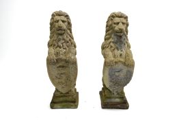 Pair of Standing Lions
