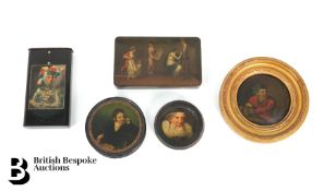 19th Century Georgian Black Laquer Snuff Boxes