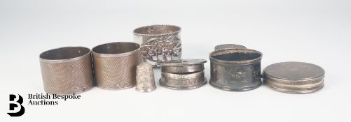 Silver Napkin Rings and Pill Boxes