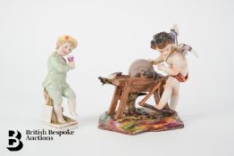 Two Porcelain Volkstedt Figures