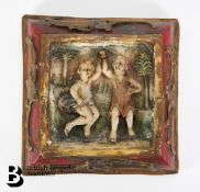 Framed Stone Carving of Putti