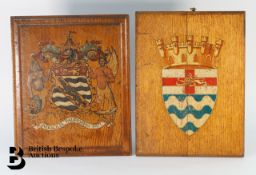 Two Vintage Oak Coat of Arms