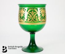 Bohemian Green Glass Goblet
