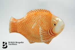 Large Japanese Porcelain Koi Plate