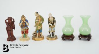 Japanese Kutani Satsuma Gilded Figures