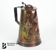 Copper Art Nouveau Ale Jug