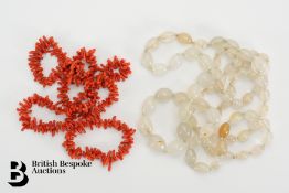 White Agate Graduated Necklace