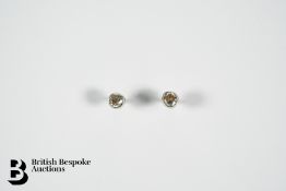 Pair of White Gold Solitaire Diamond Ear Studs