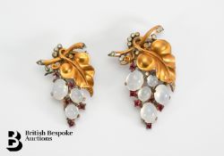 Pair of Moonstone Lapel Clips