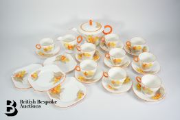 Art Deco Shelley Yellow Orange Phlox Tea Set
