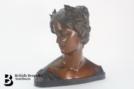 After Alfredo Neri Bronzed Bust of a Woman