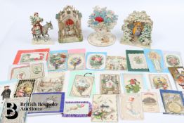 Charming Collection of Approx. 150 Victorian Mechanical, Pop Up, Paper Lace Greeting Cards
