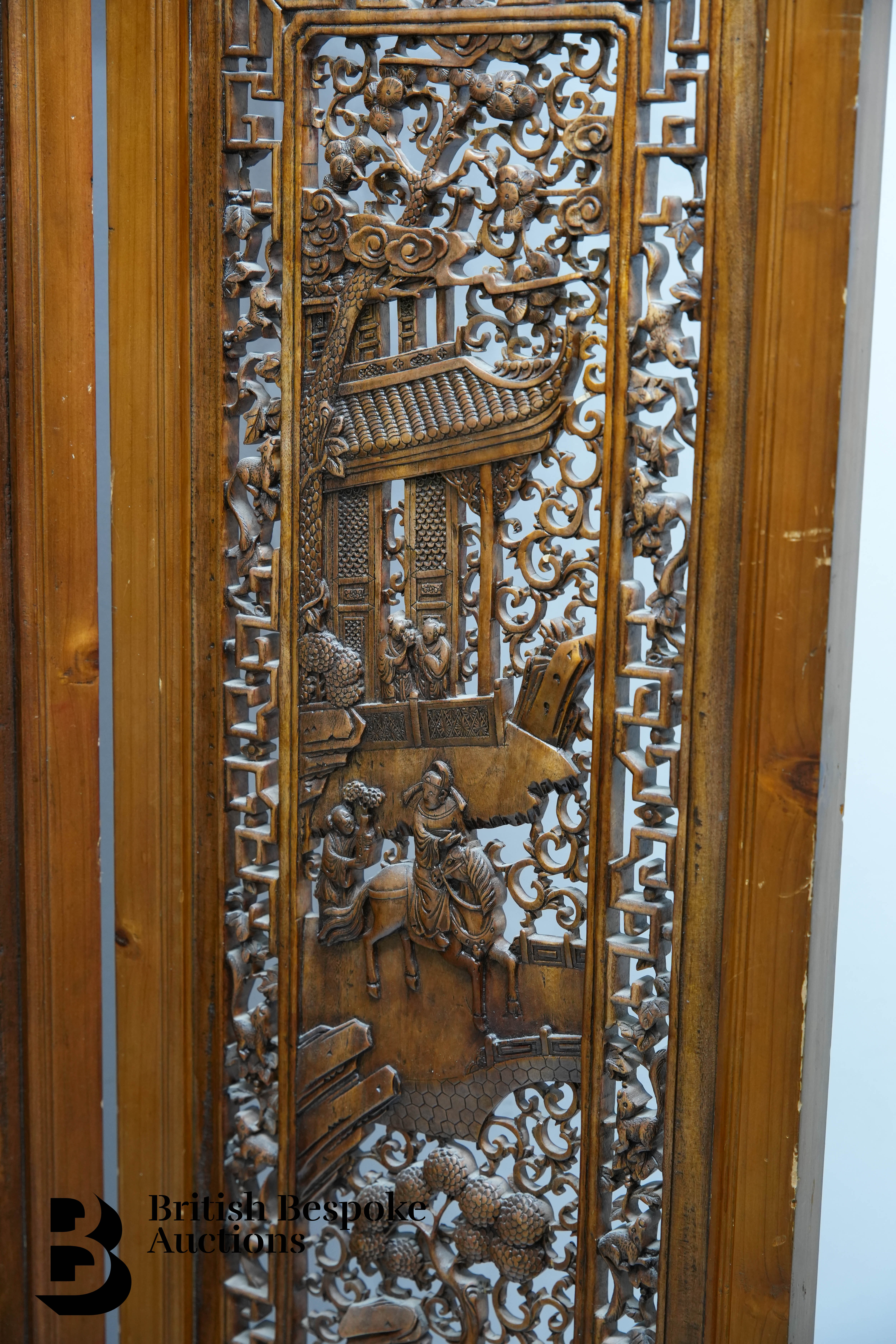 Chinese Four Panel Room Screen - Image 3 of 6