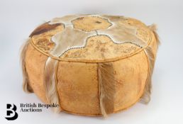 Leather and Goat Skin Pouffe