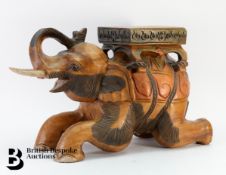 Indonesian Carved Wood Side Table