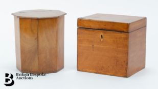 Octagonal Walnut Tea Caddy