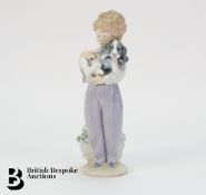Lladro Figure of a Boy and Spaniel