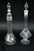Two Crystal Decanters and Stoppers