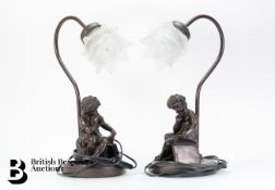 Two Bronze Effect Table Lamps