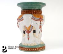 Asian Elephant Ceramic Garden Stool