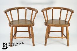 Pair of Antique Spindle Back Childs Chairs