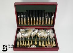 Inkerman Albany Sheffield Silver and Gold Plate Canteen of Cutlery
