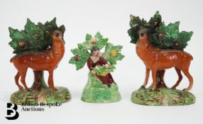 Antique Staffordshire Deer