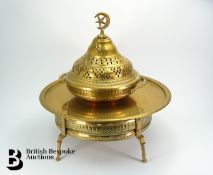 Large Brass Turkish Brazier