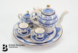Blue and White Miniature Tea Set