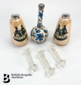 Two Silver Rimmed Posy Vases