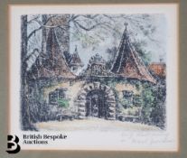 Pen and Ink Painting of Neuschwanstein Castle