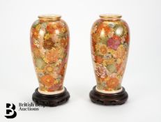 Pair of Satsuma Millefleur Vases