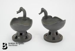 Pair of Ceramic Incense/Candle Stick