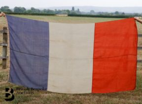 Vintage Linen French Tricolore Flag