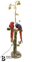 Large Composite Parrot Lampstand
