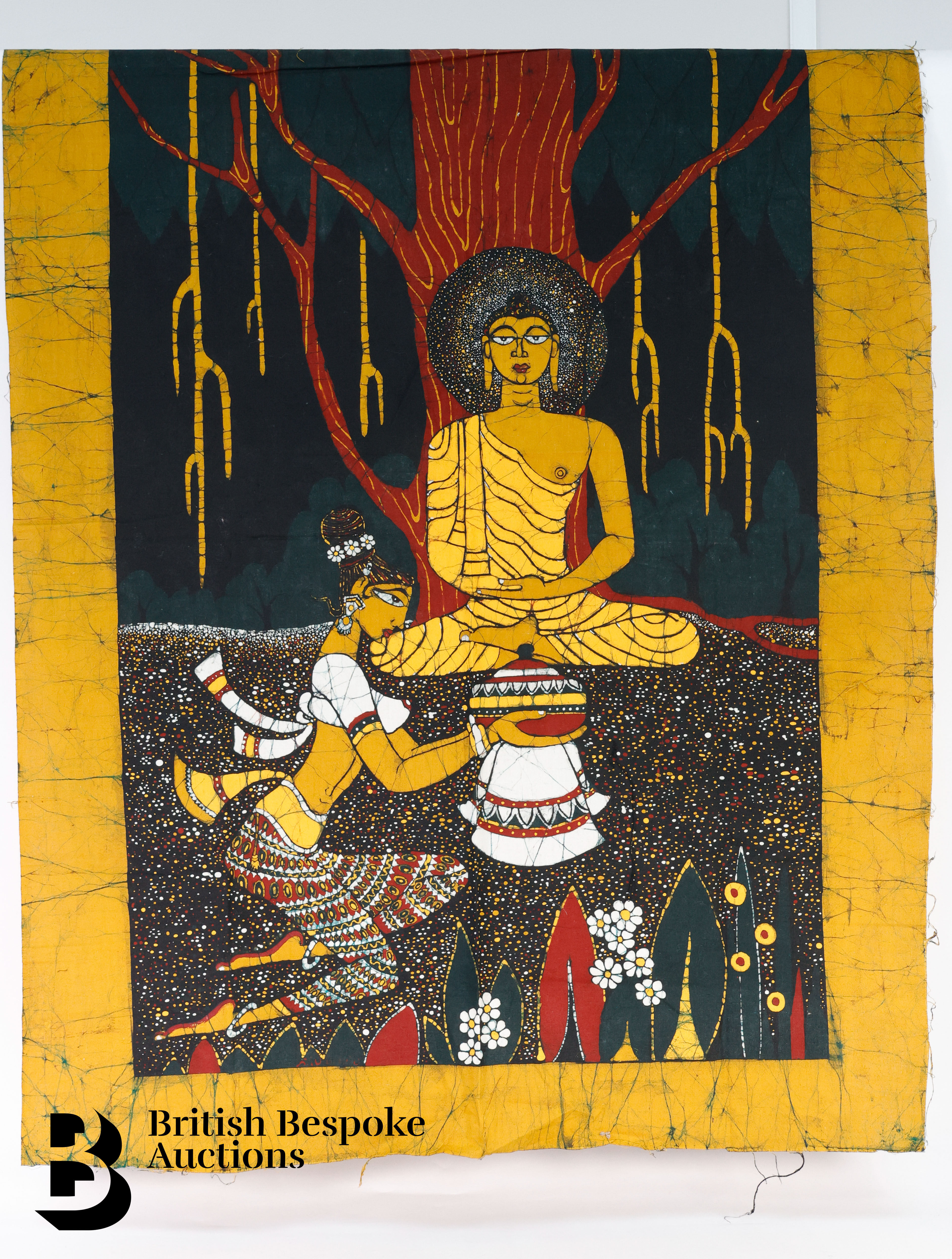 Sri Lankan Hand Painted Batik Wall Hangings - Image 3 of 4