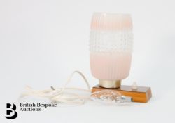 Vintage Italian Pink Glass Bedside Light