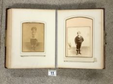 LATE VICTORIAN PHOTO ALBUM WITH PHOTOS AND MORE (FAMILY PHOTOGRAPHS RELATED TO LOT NO 835)