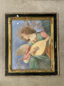 EDITH HOPE EARLY 20TH-CENTURY BRITISH ARTIST OIL ON CANVAS (ANGEL PLAYING LUTE) FRAMED AND GLAZED 72