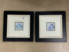 PAIR OF ADULT PRINTS BOTH FRAMED AND GLAZED 48 X 48CM