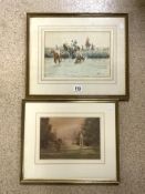 A.L.ALTERE, WATERCOLOUR DRAWING - IMPRESSIONIST GARDEN SCENE WITH FIGURES, SIGNED 19 X 28CM WITH