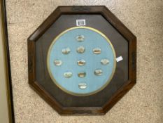 ELEVEN 19TH CENTURY INDIAN MINIATURE PAINTINGS FRAMED AND GLAZED